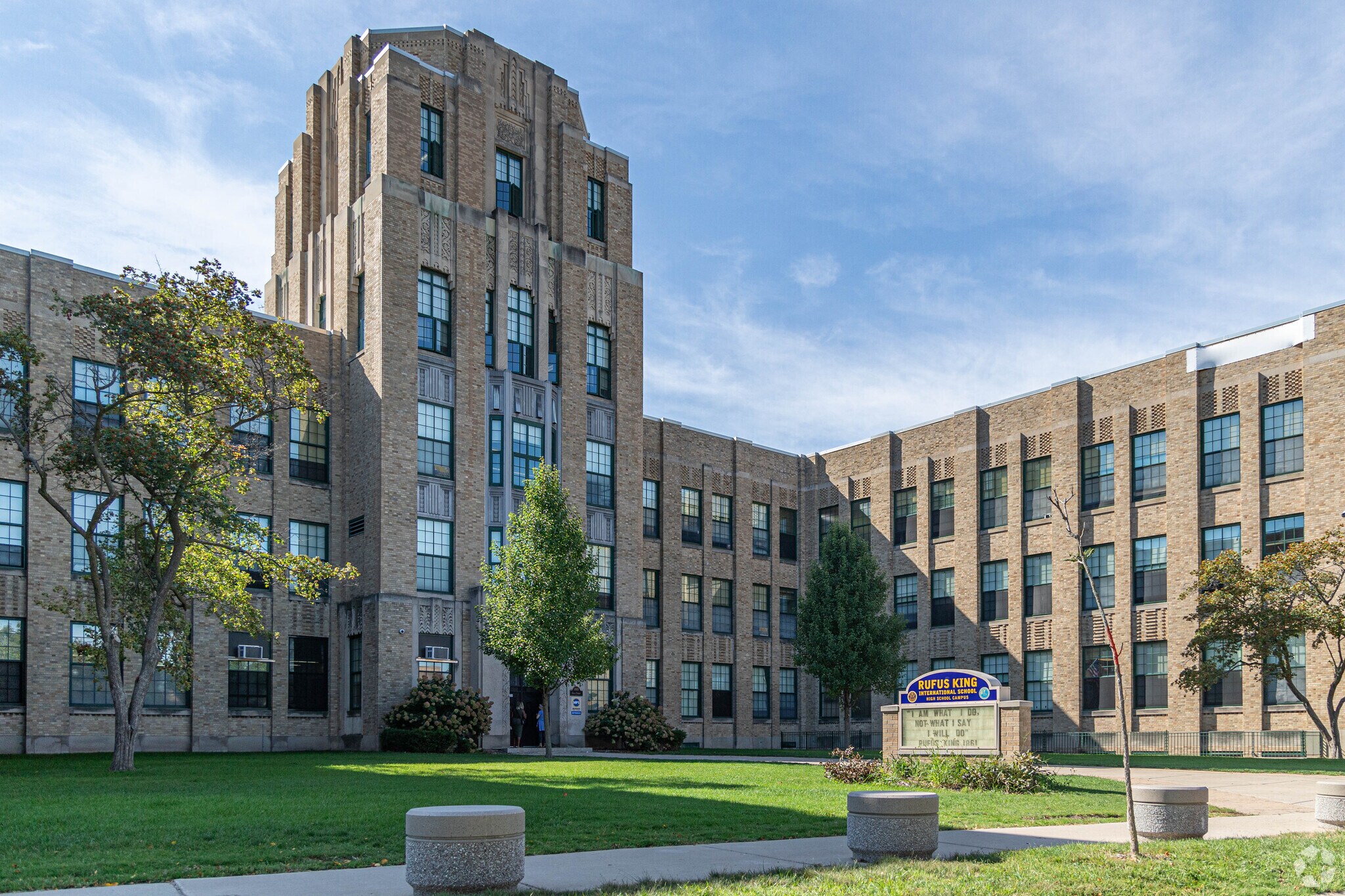 Rufus King High School is a central feature of the Rufus King neighborhood.