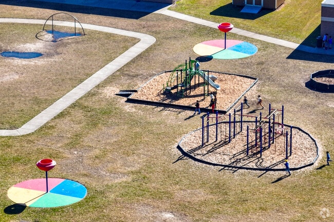 Mount Holly Elementary features several playground areas for children.