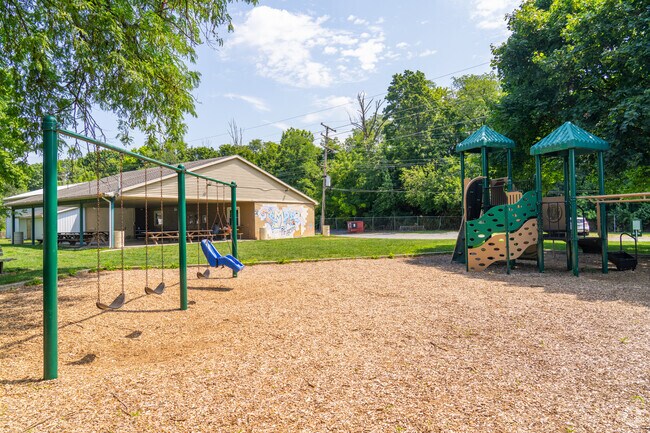 Families flock to Temple Playground on warm summer days.
