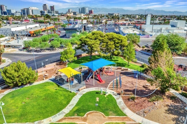 Huntridge Circle Park playground is covered to keep kids safe as they play.