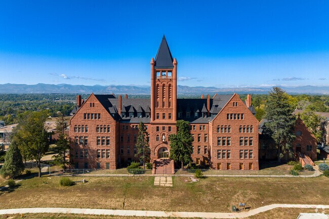 Loretto Heights University still provides the biggest focal point on top of the hill.