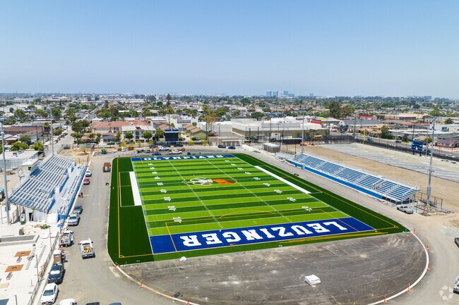 Watch a game at Leuzinger High School's brand new turf field in Lawndale, CA.