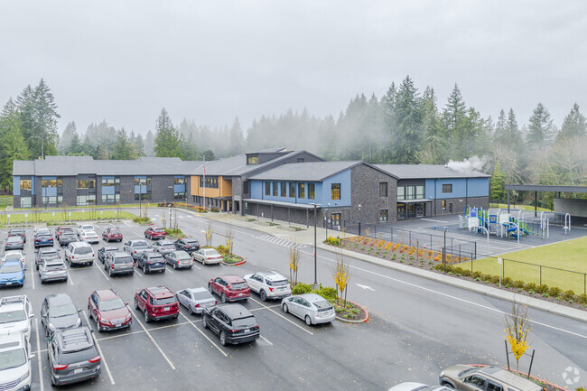 Ample parking for faculty and parents at Artondale Elementary School.