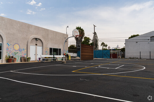 Students at St. Didacus Parish School can enjoy the two full-sized basketball courts.