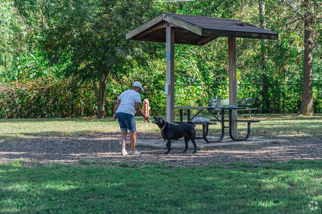 Mehlig Dog Park offers Westside Village residents a safe and fun place to let their dogs play.