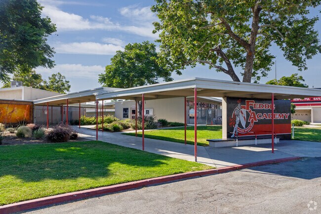 Entrance at Fedde Middle School in Hawaiian Gardens.