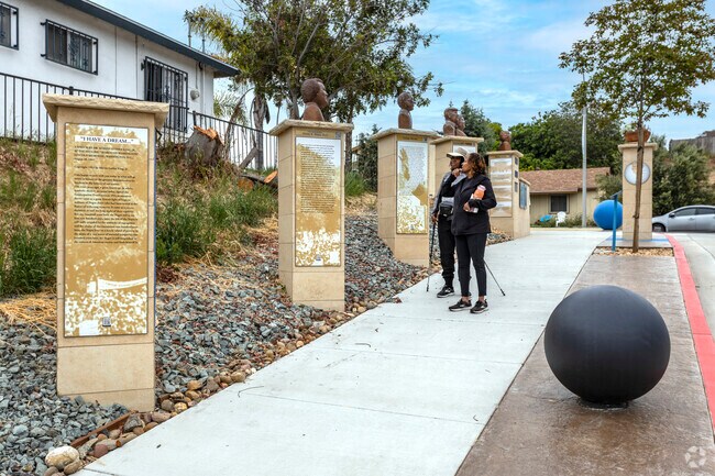 Monuments at Martin Luther King Jr Way in Broadway Heights Neighborhood.