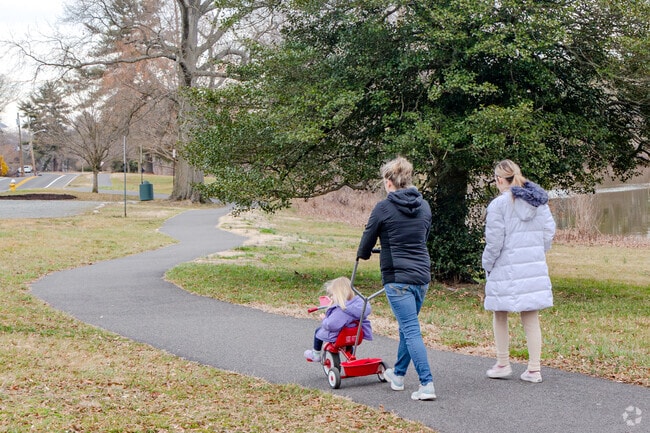 Walk along the paved paths at Strawbridge Park in Moorestown.