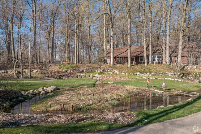 Spring Grove Park in Jamestown offers walking trails through lush greenery and along streams.