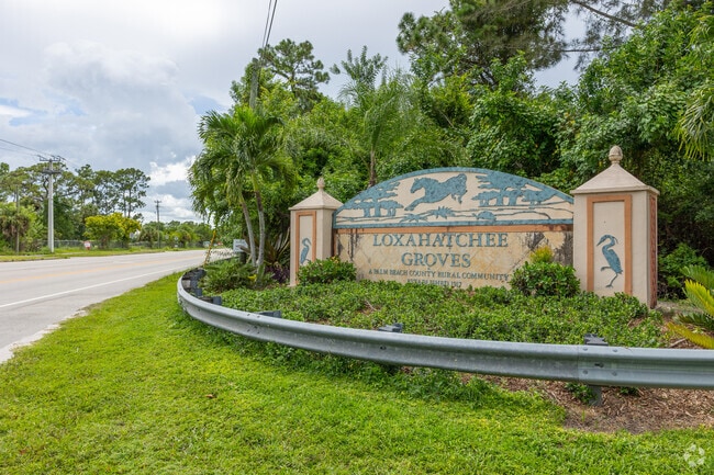 Loxahatchee Groves sign will welcome you when you arrive to the neighborhood.