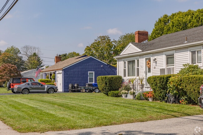 Typical of the South Warren - Metacom neighborhood, this row of homes is mid-century suburban.