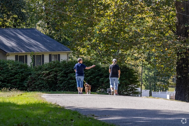 The streets of Yelvington commonly find residents walking with a friend.