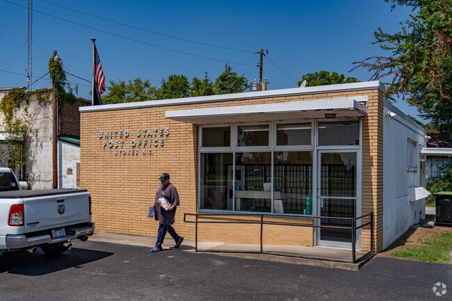 The U.S. Post Office is a cornerstone of Downtown Stokes.