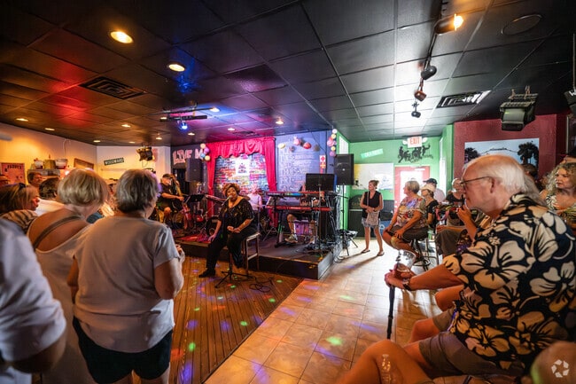 There are many live music venues like Casey's Bar in New Smyrna, nearby Bouchelle Island.