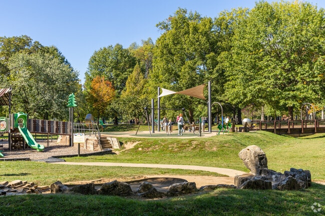 The playground area at Ritter Park is popular with families in Huntington, WV.