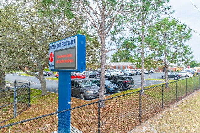 Ponce de Leon Elementary School entrance greets students to learn.