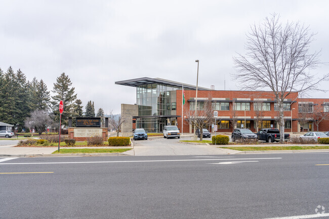 West Valley High School has a small student drop off loop in front of the school.