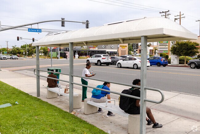 Catch a bus at the Long Beach Transit bus stops in Coolidge Triangle.