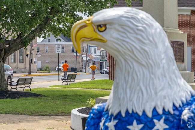 The eagle stands as a monument to those from Delanco who served in our military.