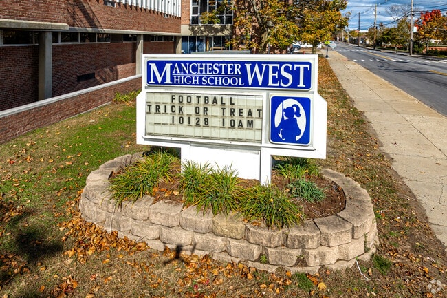Manchester West High Schools mascot is the Marching Blue Knights.