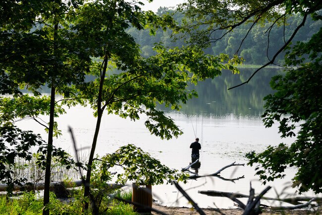 The quiet waters of Asylum Lake are a great place to drop a fishing line near Arcadia.