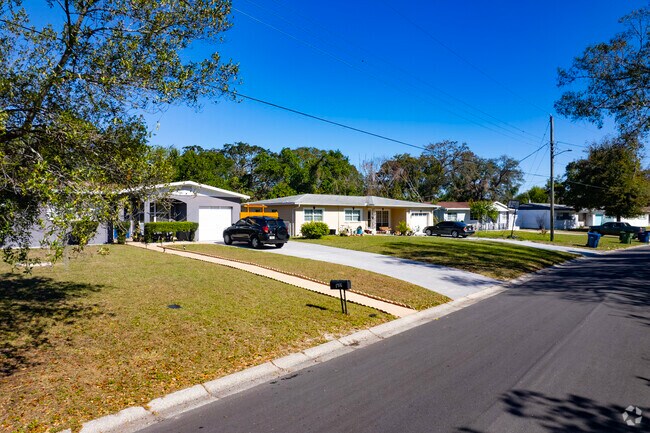 Ranch-style residential homes line the streets of University Hillsborough in  Tampa.