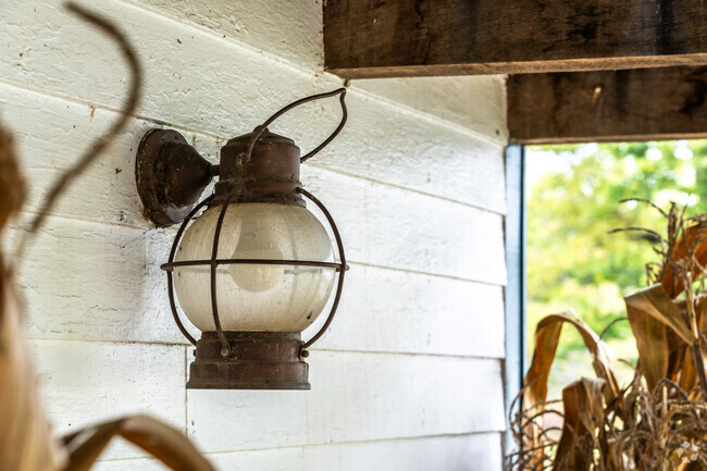 Rustic lights add to the charm at Tempel Farms Organics in Old Mill Creek.