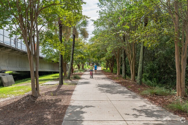 Cooper River Bridge Pedestrian & Bike Path near NOMO is the best place to walk or ride a bike.
