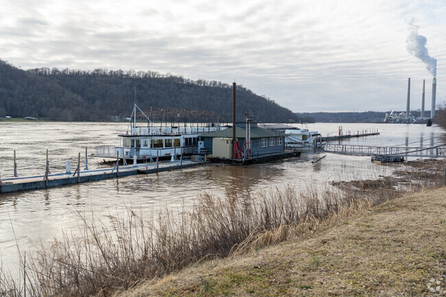 Boats are a frequent sight in Madison since its on the Ohio River.