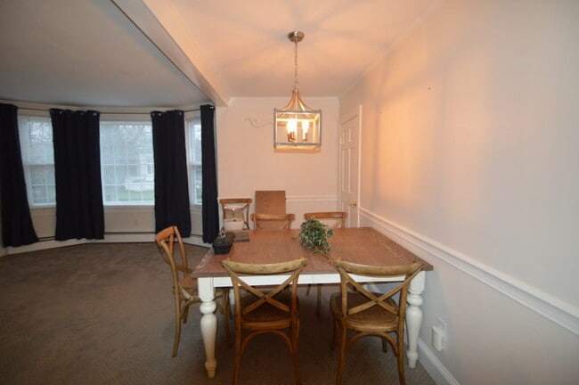 Open living room and dining area