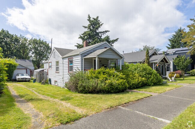 Older Craftsman style homes are common in the Georgetown neighborhood in Seattle.