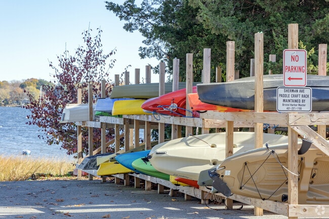 The new Sherman Avenue Paddlecraft Rack in Northeast Bristol - Kickemuit is a great feature.