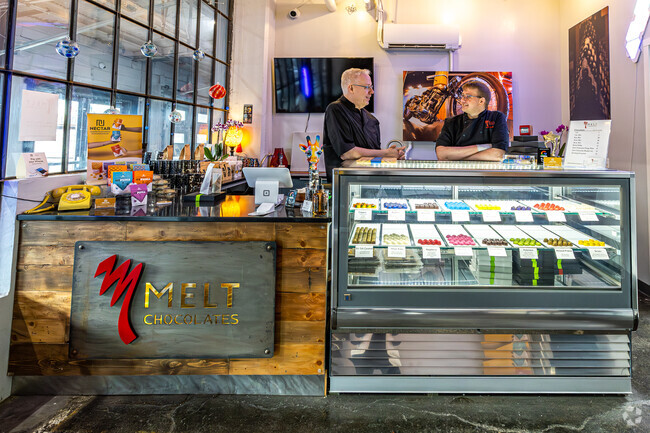 Melt Chocolates is an award-winning artisan chocolate company near Clock Tower Acres.
