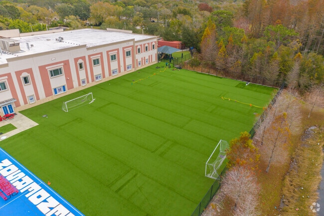 Henderson Hammock Charter School features a nice turf field for kids to play outside.