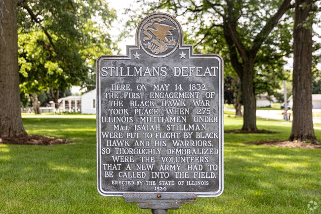 Stillman’s Defeat marker recalls the first clash of the Black Hawk War in 1832.