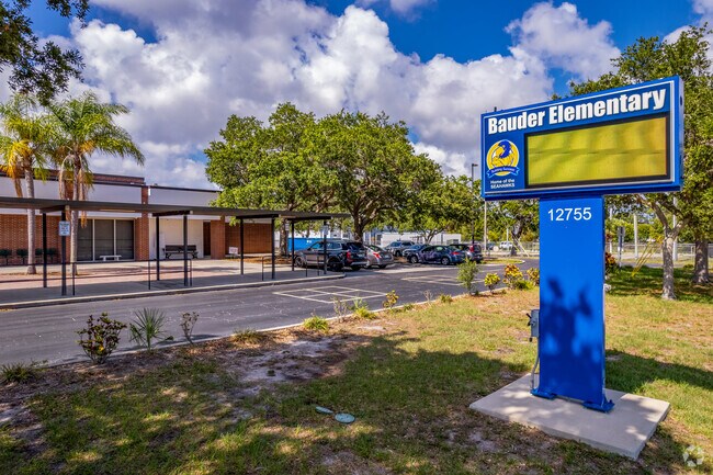 The entrance sign to Bauder Elementary School.