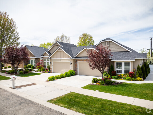 Single family townhomes can be found nestled between larger single family homes in Collister.