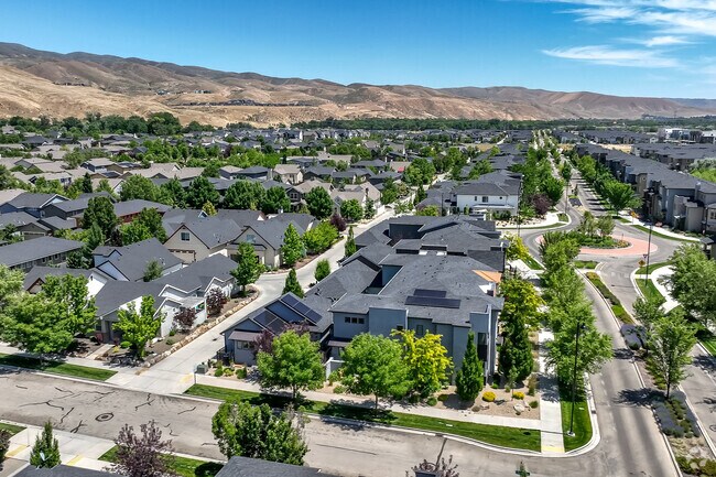 The homes in Barber Valley spread eastward towards the foothills and Lucky Peak reservoir.