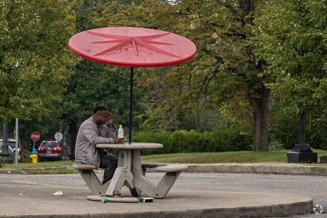 Take a break at the local Rally's, in University Row.