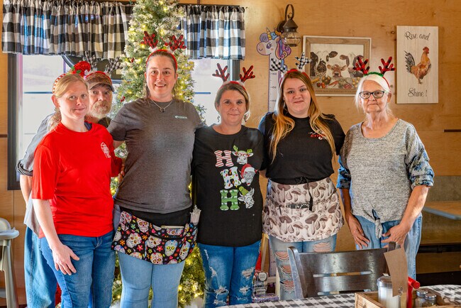 The staff of Rebecca's FarmHouse Restaurant is always happy to see you.