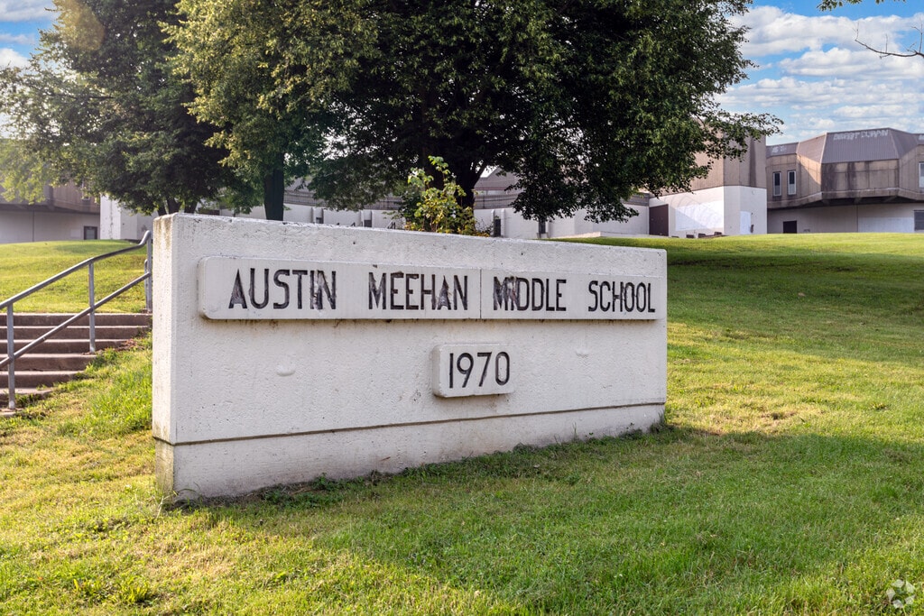 Austin Meehan Middle School sign in Mayfair was built in 1970.