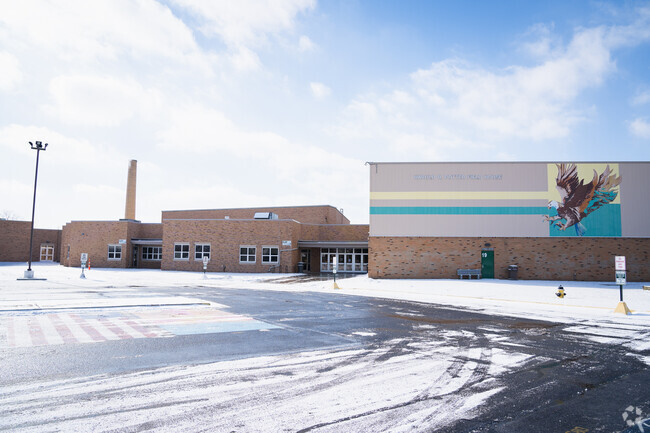 The side door invites you to the gymnasium at Clay High School.