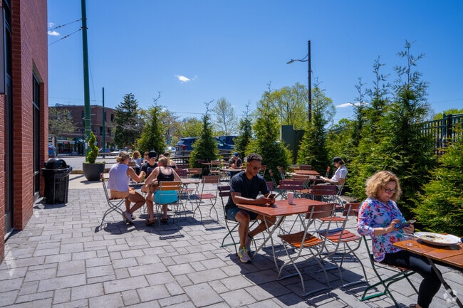 Take your coffee and food outside on the patio next to Tatte in Waverley Square.