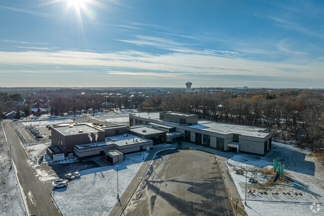 Eagle Point Elementary has a play area on the north side of the building.