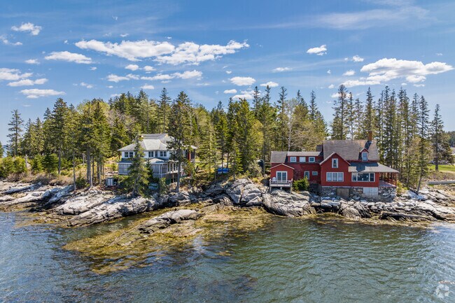 Many homes are spread out on Malden Island which faces Five Islands Harbor in Georgetown.