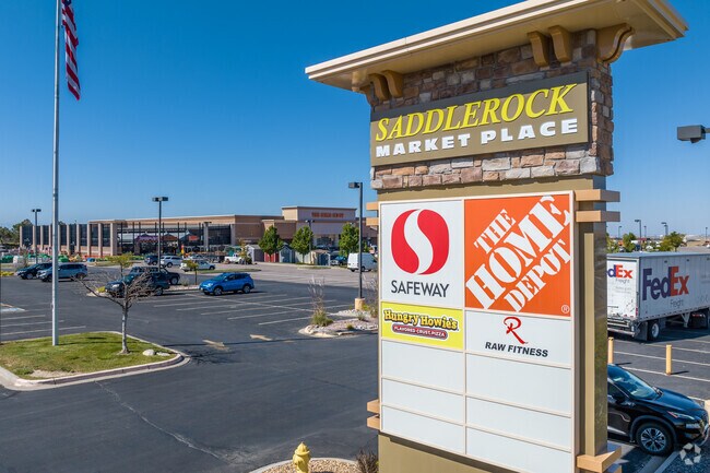 The Saddle Rock Shopping Center sits in the southeast corner of Saddle Rock Ridge.