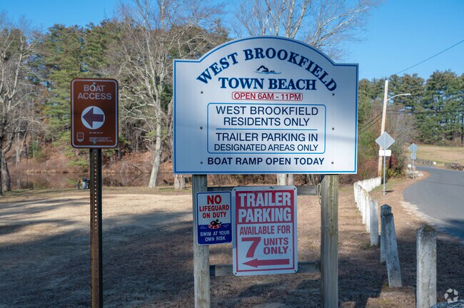 This sign is at the entrance of the Wickaboag Lake Town Beach in West Brookfield.