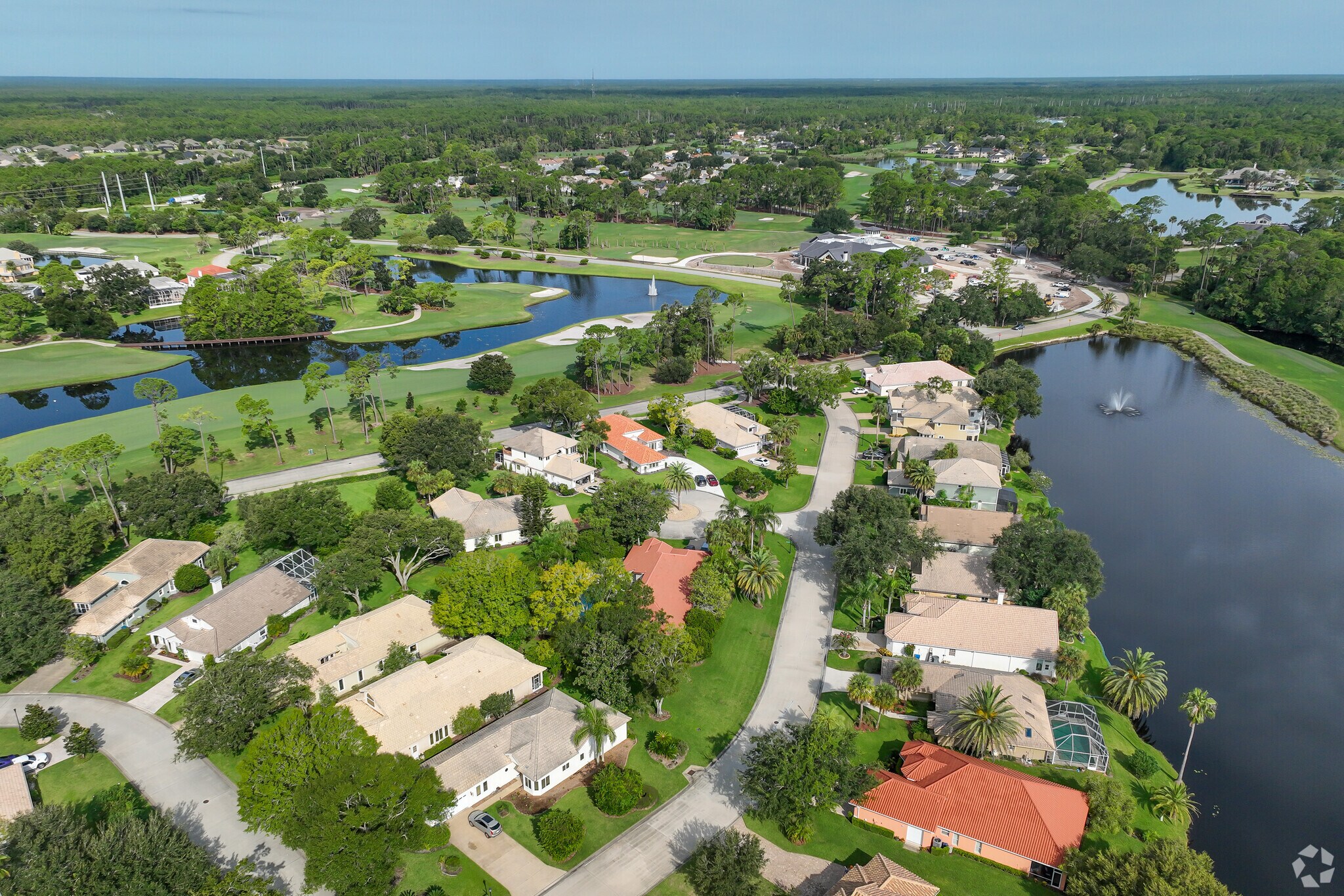 The Plantation Bay community has beautiful homes on the water and 18 holes in your backyard.