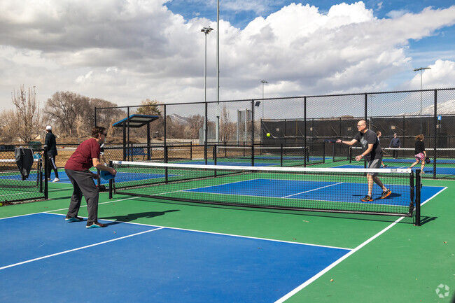 American Fork residents enjoy a game of pickle ball at Art Dye Park.