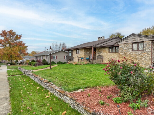 Rows of ranch-style homes sit slightly elevated throughout Central Merrillville.